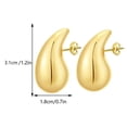 thumbnail image 3 of Pendientes gruesos para mujer, aretes de aro de oro grueso, aretes de gota de agua para regalo de Navidad Ygjytge  Oro, 3 of 8
