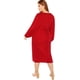 thumbnail image 2 of Vestido ajustado con cinturón y mangas largas tipo farol con cuello redondo para mujer en talla grande, 2 of 6