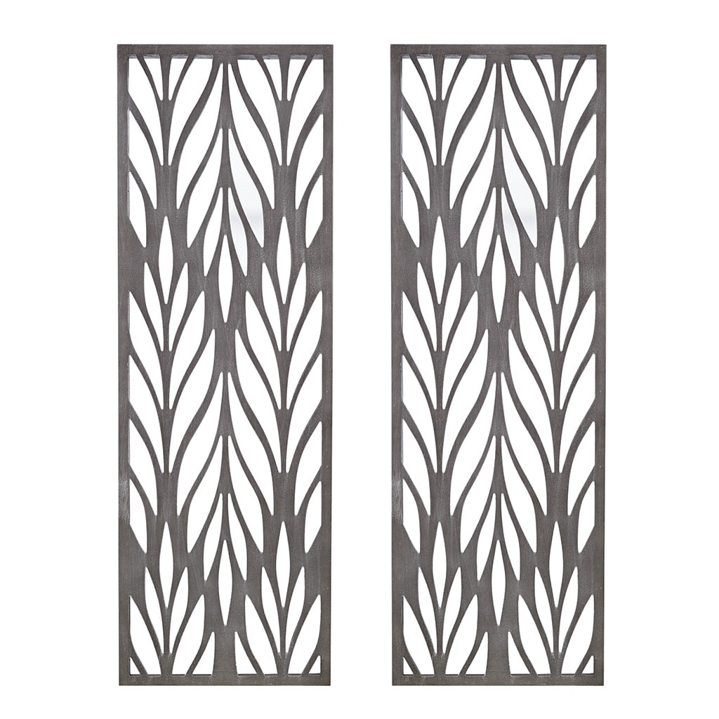 MAYEERTY Grey Laser Cut Wood 2-Piece Panel Wall Decor Set