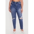 thumbnail image 3 of Women's Plus Size WAX Distressed Mom Jeans, 3 of 4