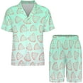 thumbnail image 2 of PRIYAL Men's Short Sleeve Pajama Sets Button Down Collar Sleepwear Soft Lounge Pjs Set Lightweight Men's Outfits, 2 of 9