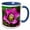 Blue/White, variant on 3drose, Spring, Magenta and Purple Helleborus or Letten Rose Flower, 11oz Two-tone Red Mug