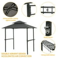 thumbnail image 6 of Hommoo Outdoor Patio Canopy Tent with Hook, Double Layer BBQ Gazebo, Grey, 6 of 8