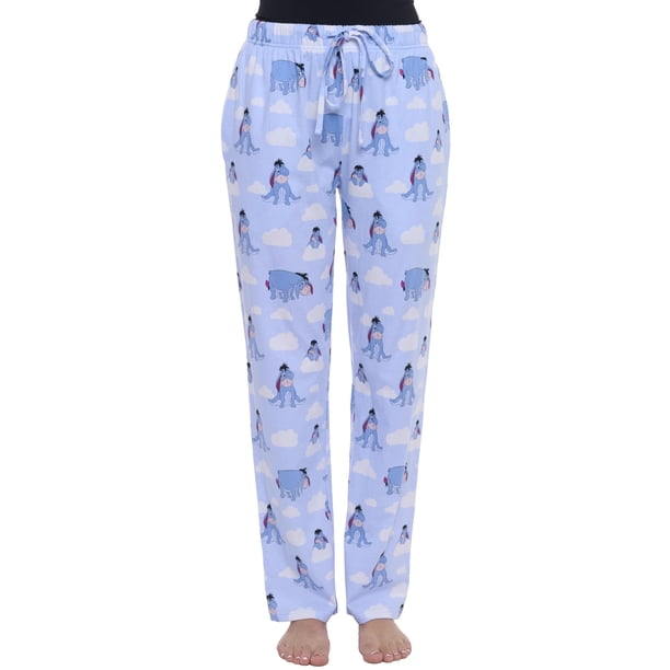 Pijama Lounge Pants Disney Eeyore Clouds para mujer, color azul, talla L