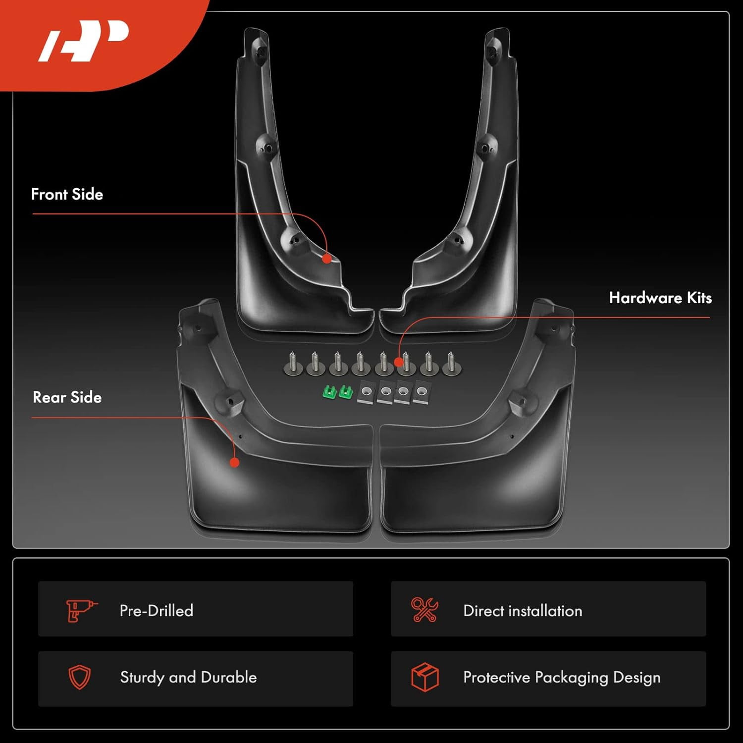 A-Premium Splash Guards Mud Flaps Mudguards Fender Compatible with Toyota 4Runner 2003-2009 Front and Rear 4-PC Set