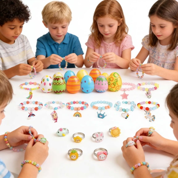 JHEHF Prefilled Easter Eggs with Assorted Toys Colourful Egg Toys Inside Filled Easter Basket Stuffers Gifts PartyFavors ClassroomPrize Supplies