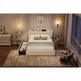 thumbnail image 6 of Platform Bed Frame with Upholstered Headboard and Wooden Slats Support,Noise Free Bedframe with 2 Rolling Drawers,Upholstered Mattress Foundation/No Box Spring Needed/Easy Assembly, 6 of 9