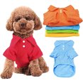thumbnail image 2 of UDIYO Puppy Dog Cat Summer Solid Color Buttoned Shirt Pet Clothes Costume T-Shirt, 2 of 6