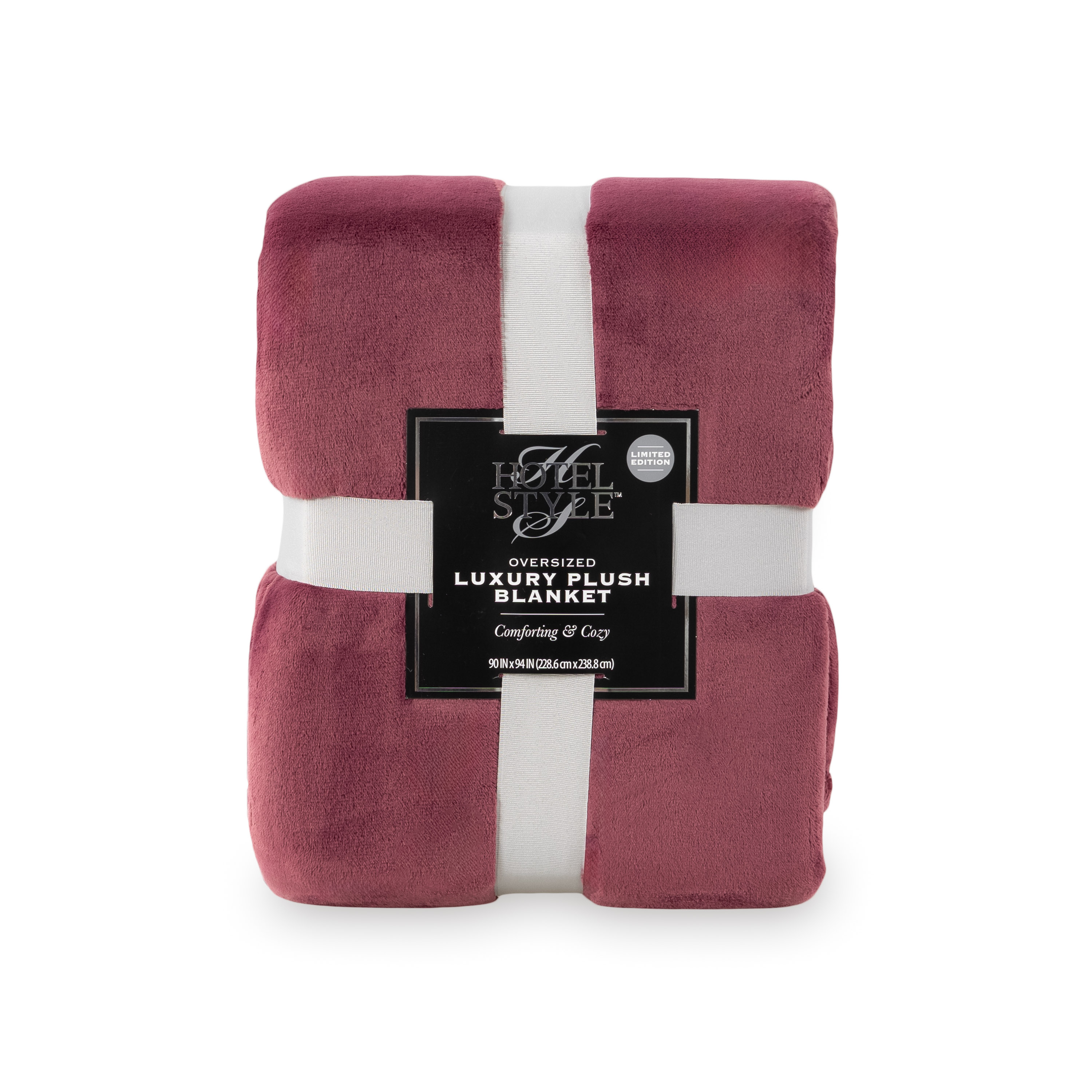 Hotel Style ™ Solid Oversized Soft Bed Blanket, Crushed Plum