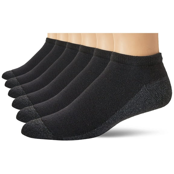 Hanes Men's ComfortBlend Max Cushion Low Cut Sock 6-Pack_Black_6-12