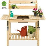 Best Choice Products Wood Garden Potting Bench Workstation Table w ...