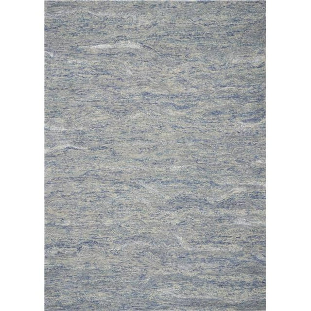 7'6" x 9'6" Wool & Viscose Ocean Blue Area Rug