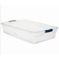 thumbnail image 2 of Rubbermaid Storage Tote, Clear, 29 in L, 17 3/4 in W, 6 1/8 in H, 10.25 gal Volume Capacity, 2 of 3