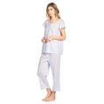 thumbnail image 5 of Casual Nights Women's Short Sleeve Lace Dot Capri Pajama Set, 5 of 5