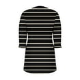 thumbnail image 7 of Qulqfy Women Dress Mini Black Casual 3/4 Sleeve Striped Tunic V Neck Short Dresses Fall Dresses for Women L, 7 of 7