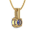 thumbnail image 3 of Round Blue Sapphire Solitaire Gold Plated Necklace Engagement Gift For Cousin || Ali Baba Jewellery, 3 of 4