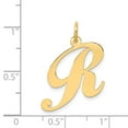 thumbnail image 3 of Diamond2Deal 14K Pendentif Initiale Lettre R en Or Jaune Grand Script pour Femmes, 3 of 5