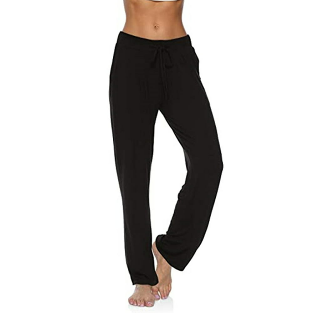 UKAP - Elastic Waist Yoga Pants Drawstring Loose Casual Sports Athletic ...