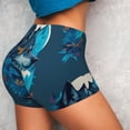 thumbnail image 4 of Fuzoiu Blue Iceberg Leaf Wolf Print Women's Workout Shorts,Workout Biker Shorts Women,Exercise Fitness Shorts,Scrunch Short, Athletic Shorts for Gym Yoga Running Sport Active-Large, 4 of 8