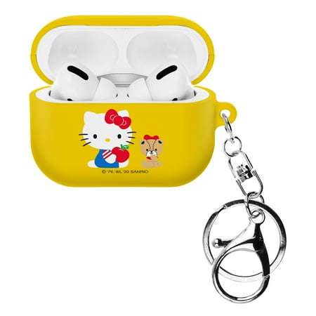 Sanrio AirPods Pro Case Key Ring Keychain Key Holder Hard PC Shell Strap Hole Cover - Hello Kitty Teddy Bear