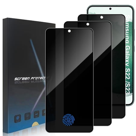 ZYQEEE Privacy Screen Protector for Samsung Galaxy S23 5G 6.1", Scratch Resistant Anti-Spy Tempered Glass Film, Bubble Free, Easy Installation,Case Friendly,3 Pack