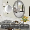 thumbnail image 4 of LUMAMIN Luxury Makeup Vanity Desk, Modern Vanity Table with Oval Mirror and 3 Drawers, Dressing Table for Jewelry Storage for Bedroom, Living Room or Entryway, Silver, 4 of 20