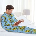 thumbnail image 6 of Lsque Sunflowers And Bees Pattern Long Sleeve Pajama Set for Men - Soft 2-Piece Sleepwear and Loungewear Set with Pockets, Comfy Nightwear-Medium, 6 of 7
