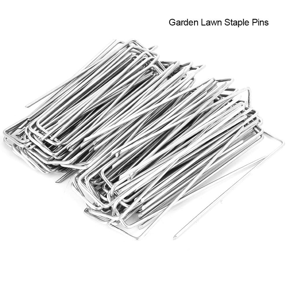 Bird Netting QVS Shop 100 X Metal/Steel Ground Staple Pegs/Pins For Weed Control Fabric Membrane