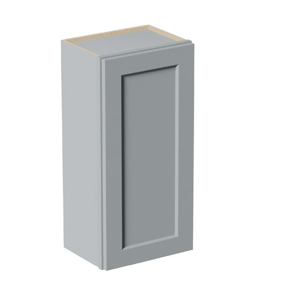 Mkosoll Dark Gray Solid Wood Single Door Wall Cabinet 1 Door and 2 Shelves for Kitchen Storage, Bathroom Storage, Laundry,Adjustable Shelves Ready to Assemble(18”W×12”D×36”H)