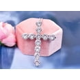 thumbnail image 3 of Moissanite Cross Pendant Necklace Silver Gold Chain Jewelry wedding Gifts For women, 3 of 5