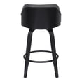 thumbnail image 4 of Armen Living Alec Modern Faux Leather Swivel Barstool in Black and Gray, 4 of 7
