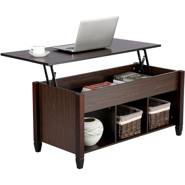 Lift Top Coffee Table Compartment & Shelf for Living Room Coffee