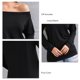 thumbnail image 5 of Top con hombros descubiertos para mujer, jersey de manga larga de Color puro, camisa holgada elástica para mujer, Top para fiesta diaria, trabajo negro XL, 5 of 6