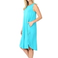 thumbnail image 2 of Women & Plus Sleeveless Round Neck Knee Length Tunic Swing Dress, 2 of 3