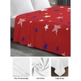 thumbnail image 6 of 4th of July Queen Size Flat Sheet, Wrinkleproof & Fadeproof Cooling Flat Bed Sheet Only, Red Independence Day White Blue Star Breathable Soft Bedding Top Sheets 90 x 102 Inches, 6 of 8