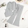 thumbnail image 4 of Mikrdoo Big Girls Clothes 8Y,9Y,10Y,11-12Y,13-14Y Girls Rib Knitted Vest & Flared Trousers & Cardigan Coat 3Pcs Outfits Set 10 Years Gray, 4 of 9