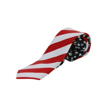 Trendy Skinny Neck Tie - Stars and Stripes USA American