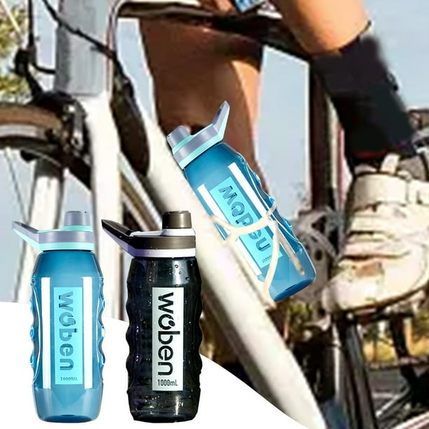 Botella de agua deportiva, diseño de plástico a prueba de fugas, tapa de cierre seguro, para gimnasio, exteriores y oficina, accesorio de hidratación, equipo de fitness portátil. Blahzhy