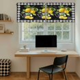 thumbnail image 5 of Yellow Lemon Tier Curtains 36 Inch Length, Summer Botanical Black White Checkered Cafe Short Curtains for Bathroom Over Sink, Small Kitchen Curtain Light Filtering Tiered Drapes 2 Panels 27.5"Wx36"L, 5 of 8