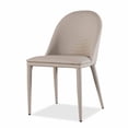 thumbnail image 2 of LonKwa Set of 2 Contemporary Brown Leatherette Dining Chairs, Fully Upholstered Side Chairs with Arch Top-Stitching, Modern Dining Room Furniture Seating, 2 of 8