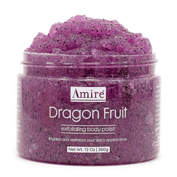 Amire Dragon Fruit Jelly Exfoliating Body Scrub Polish, Exfoliate Dry, Dehydrated, and Dead Skin