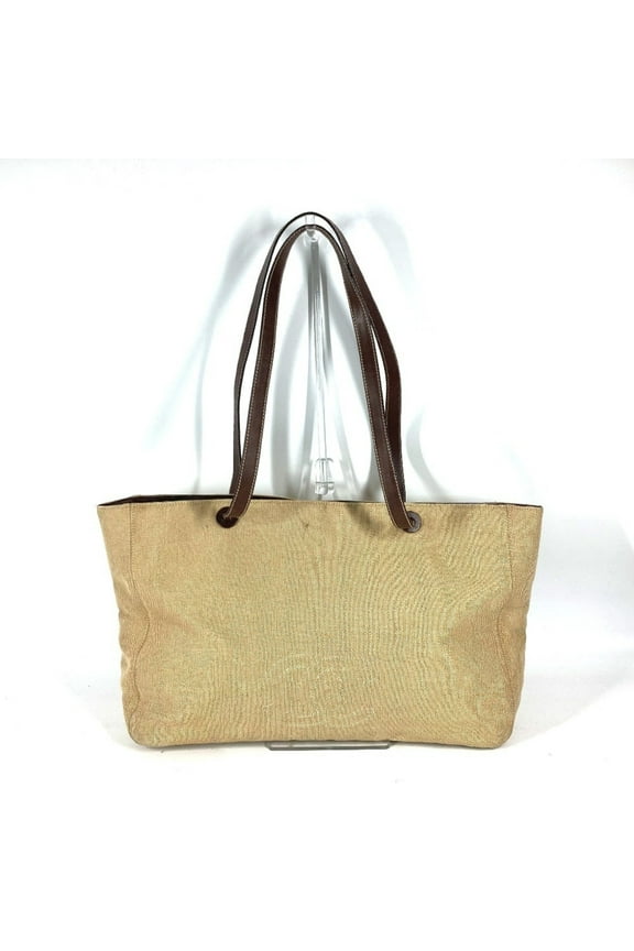 Pre-Owned CHANEL Vintage CC Coco Mark Logo Tote Bag Extra Large Shoulder Linen... (Fair)