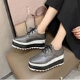 thumbnail image 7 of Fesfesfes Casual Shoes for Women Round Toe Fashion Casual Comfortable Round Toe Middle Heels Thick Sole Solid Color Shoes 38(6), 7 of 7