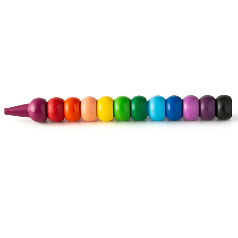 12pcs chunky fun-to-use stackable finger crayons