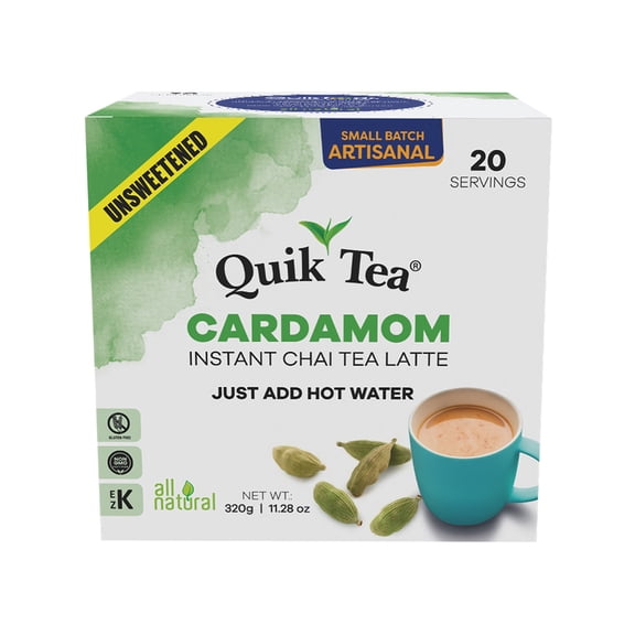 Fireberry Tea QuikTea Instant Ginger Chai Tea Latte – 20 Count, Zesty Natural Ginger ...