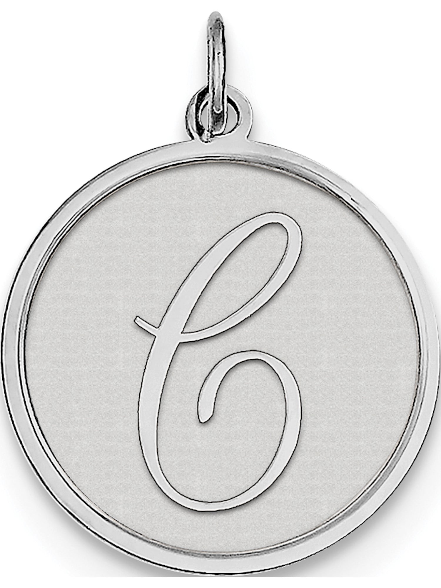 Sterling Silver Brocaded Initial C Charm