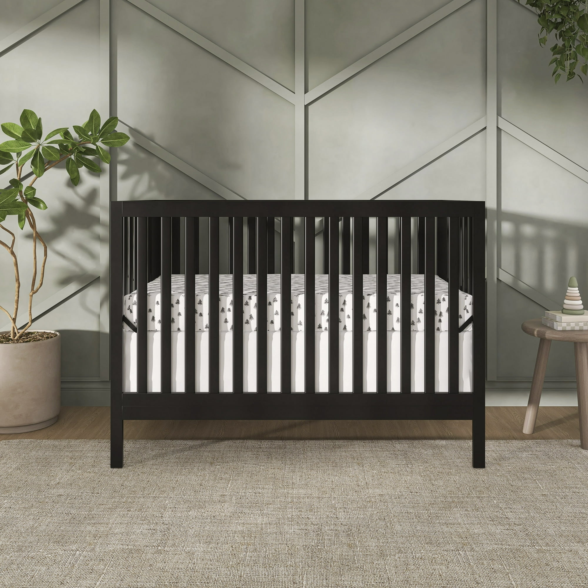 Dream On Me Synergy MOD Crib, Made with Sustainable New Zealand Pinewood, Matte Black