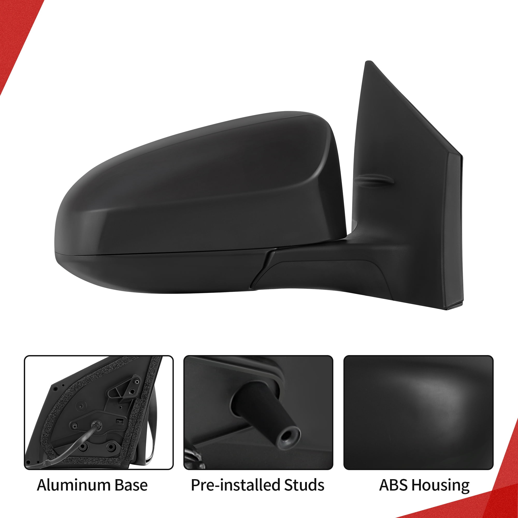 LEDKINGDOMUS  Right Passenger Side Power Adjusting Manual Folding Black Mirror Compatible With 2014 2015 2016 2017 2018 2019 Toyota Corolla Door Mirror Replacement