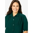 thumbnail image 4 of Woman Within Plus Size No Iron Short Sleeve Peachskin Shirt, 4 of 4