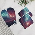 thumbnail image 5 of Galaxy Star Outer Space Heat Resistant Microwave Oven Gloves Set for BBQ Baking Grilling,Baking Gifts Cooks for Women,Housewarming Gifts for New Home, 5 of 6